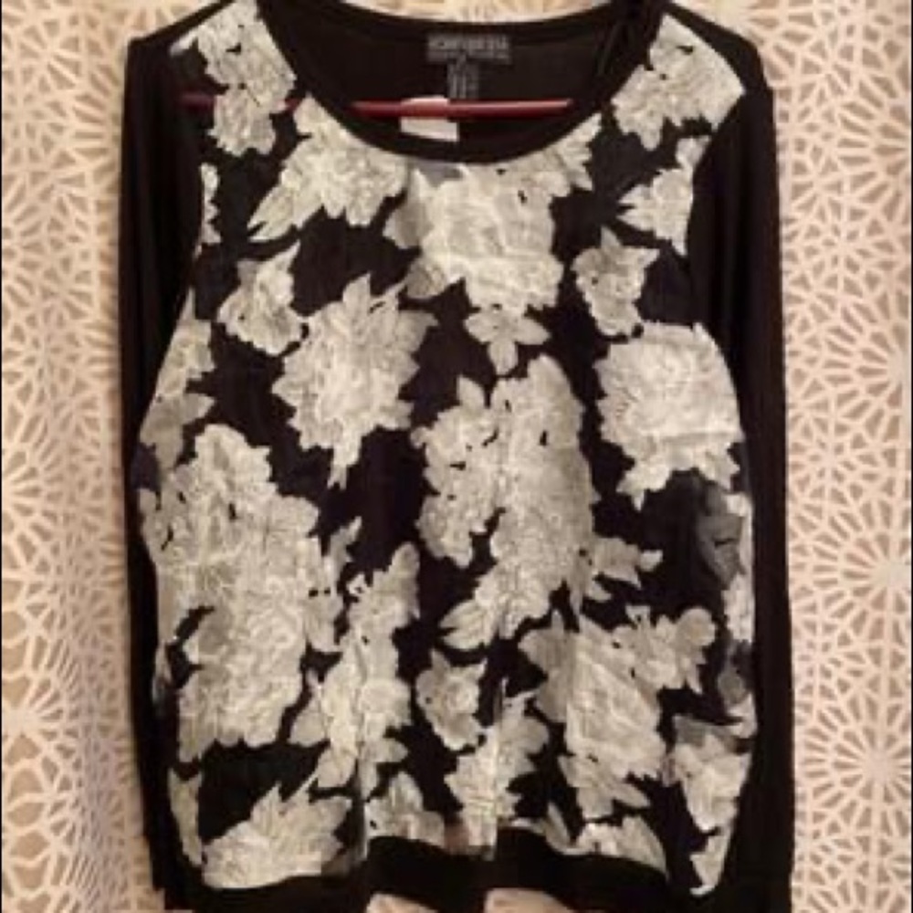Forever 21 Sheer Floral Long Sleeve